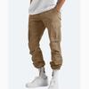 Autumn and Winter Men's Straight-Fit Drawstring with Multiple Pockets Stretch Cargo Pant