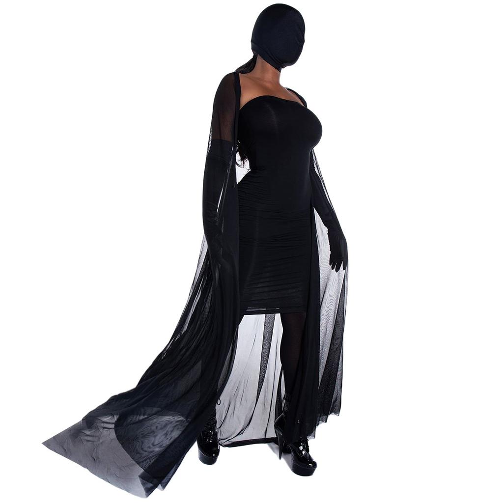 Платье ведьмы-вампира с маской, плащ 2025 Новый костюм на Хэллоуин Маскарад