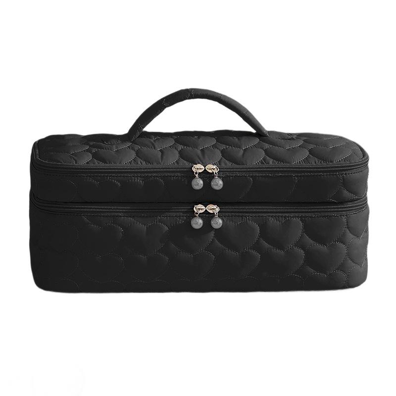 Double-Layer Hair Dryer Storage Bag Portable Large Capacity Dustproof Curler Makeup Bag With Handle Carrying Case For Travel