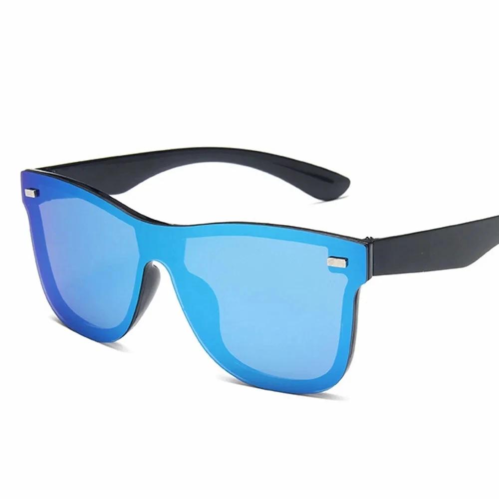 Новые модные солнцезащитные очки Цельные Тренд Личность Очки Дизайн бренда Защита Светоотражающие Бескаркасные Солнцезащитные очки UV400