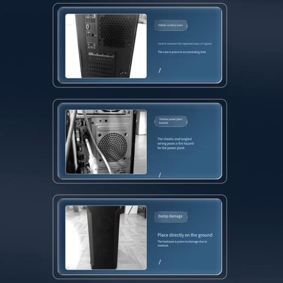 Computer Tower Stand with 4 Locking Caster Wheels Adjustable Heavy Duty Metal Computer CPU Holder Home Office Ventilated PC Tower Cart Floor Stand