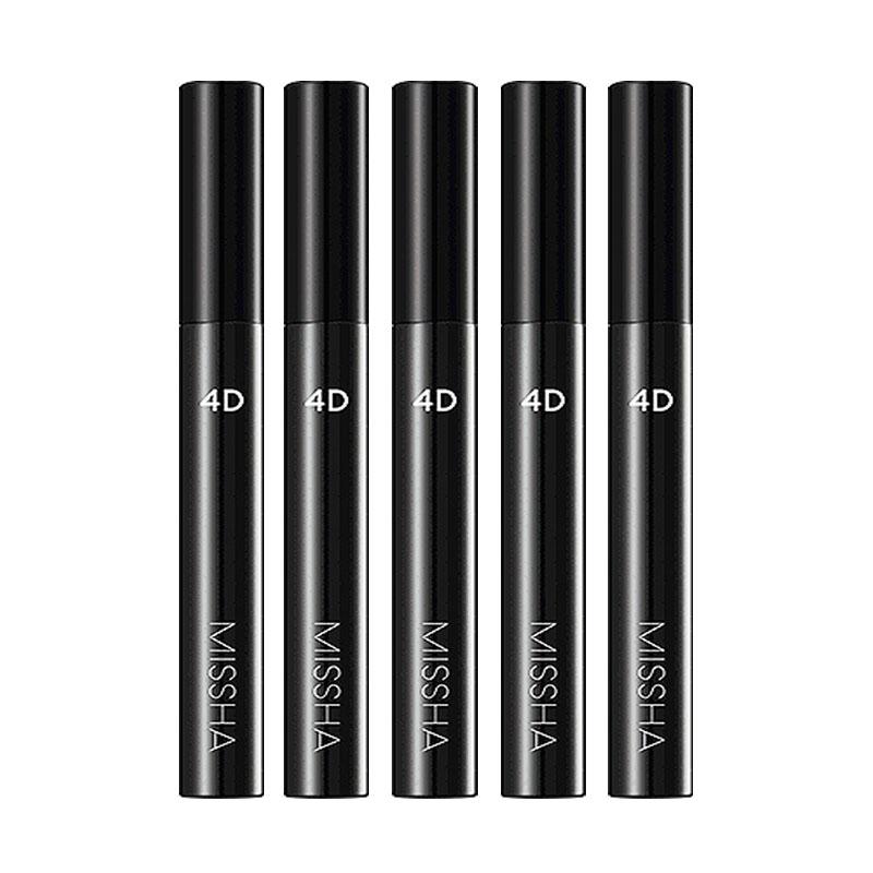 MISSHA Тушь 3D и 4D 7 г – Водостойкая, объем и подкручивание, корейский макияж для глаз (Акция 4+1)