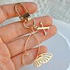 1PC Alphabet Luxury A-Z Fashionable Keychain Vintage Alloy Artistic Gold Hollow Butterfly Elegant