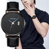 YOLAKO To Brand Sleek Minimalist Men's Watch Leather Belt Watch British Style Calendar Simple Quartz Clock Erkek Kol Saati