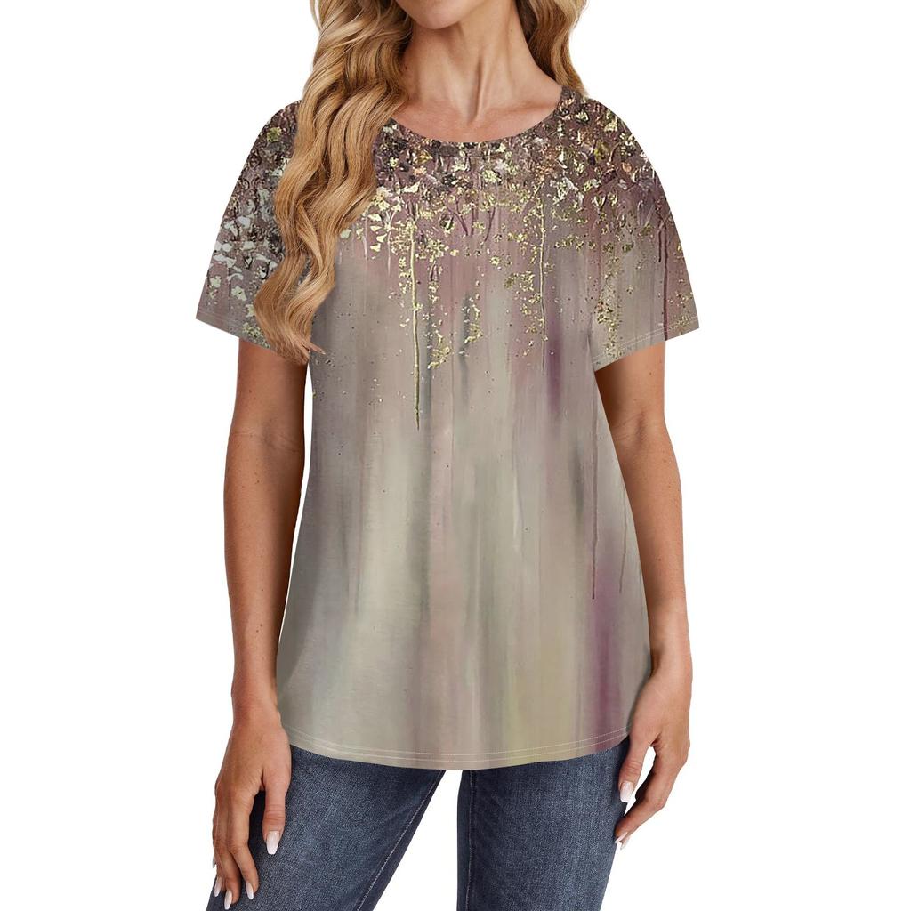 Женские футболки с коротким рукавом, милые туники с круглым вырезом, топы, базовые футболки, блузки, свободный пуловер