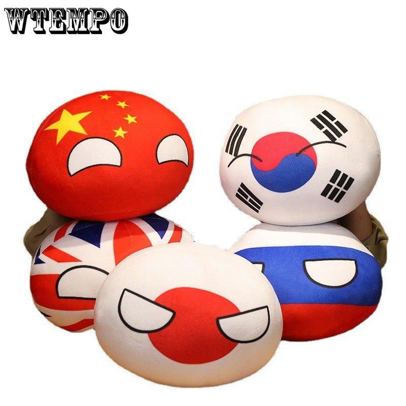 Polandball Plush Toys Anime Countryball Short Plush Doll Poland Germany Netherlands UN Roma Canada Pillow Cosplay Gift Toy