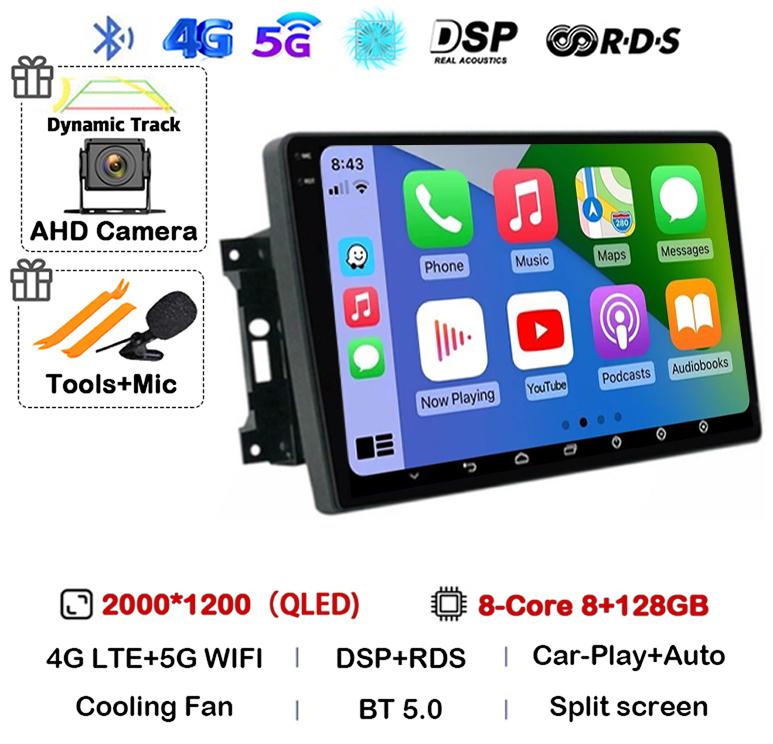 Android 14 Автомобильное радио для Jeep Compass Grand Cherokee Wrangler Chrysler Sebring Town Country Dodge Charger Мультимедиа Стерео 2din