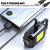 Mini Multifunctional LED Flashlight Keychain Light Double COB Lights USB Rechargeable with 90° Foldable Emergency Portable Light