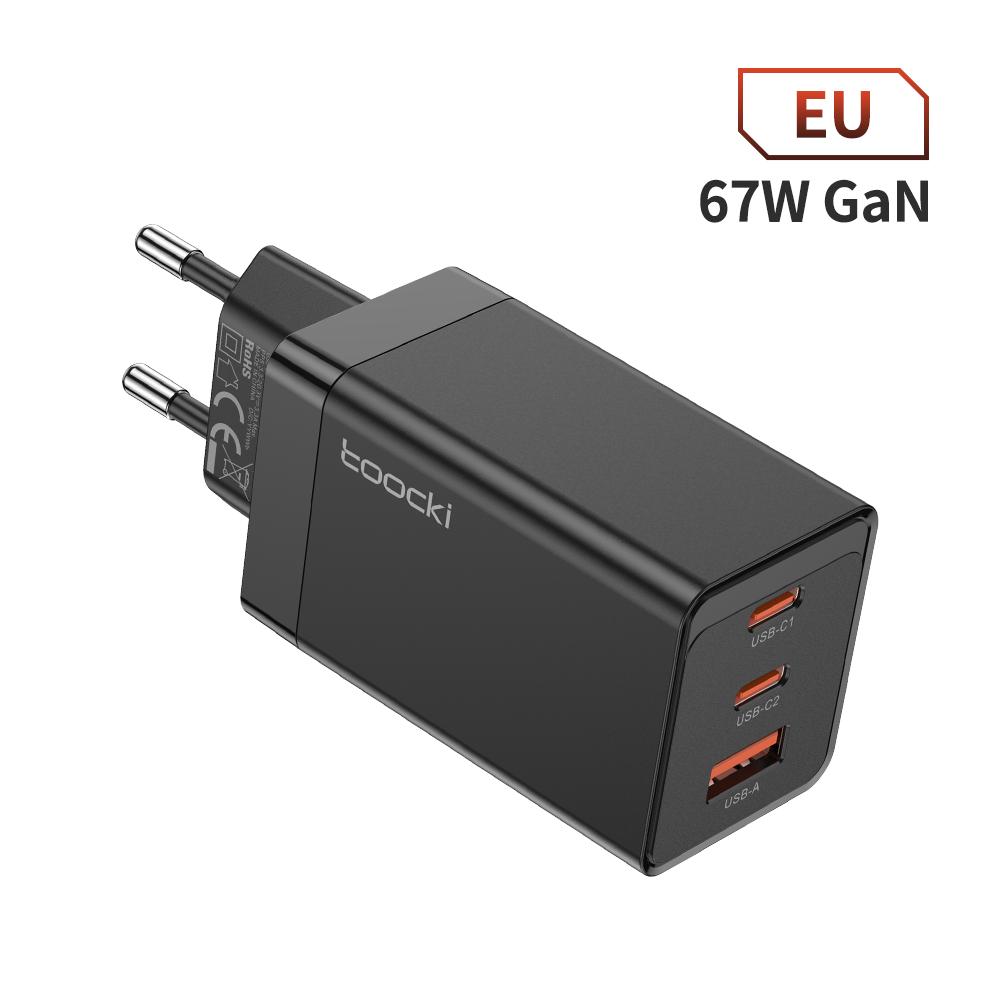 Toocki 65W GaN USB C Charger 67W Quick Charge 4.0 3.0 QC4.0 QC PD 3.0 USB-C Type C Fast USB Charger For iPhone 14 13 Pro MacBook