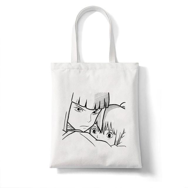 No Face Man Studio Ghibli Totoro Shopper Shopping Bag Anime Bag Cotton Tote Eco Reusable Bolso Handbag Bag Eco Bag Reusable