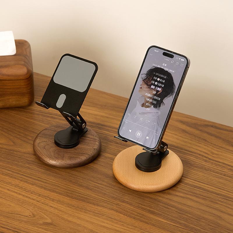 Solid Wood Rotatable Adjustable Phone & Tablet Stand