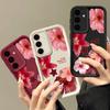 Чехол с цветочным принтом для Samsung S25 Ultra S24 FE S23 S22 A56 A36 A16 A15 A55 A35 Мягкий матовый противоударный чехол для телефона из ТПУ