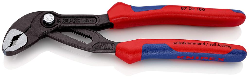 KNIPEX Cobra Water Pump 180mm overall Pliers, 18-position adjustable, length, 8702-180SB