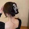 1 Pcs Women's Elegant Note Styling Hair Clips Luxury Rhinestone Decorative Ponytail Claw Clips Accessories