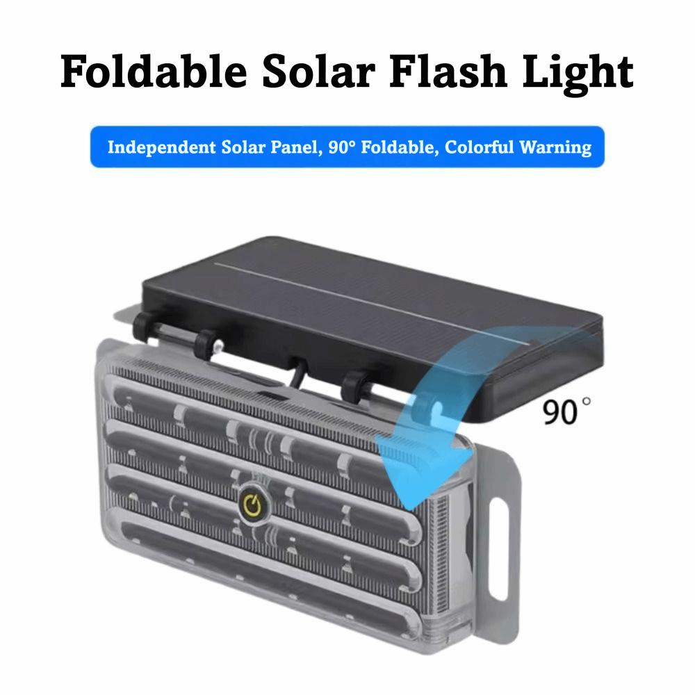 2pcs Solar Powered Solar Powered Warning Light LED Flashing Wireless Safety Lamp Rear Installation