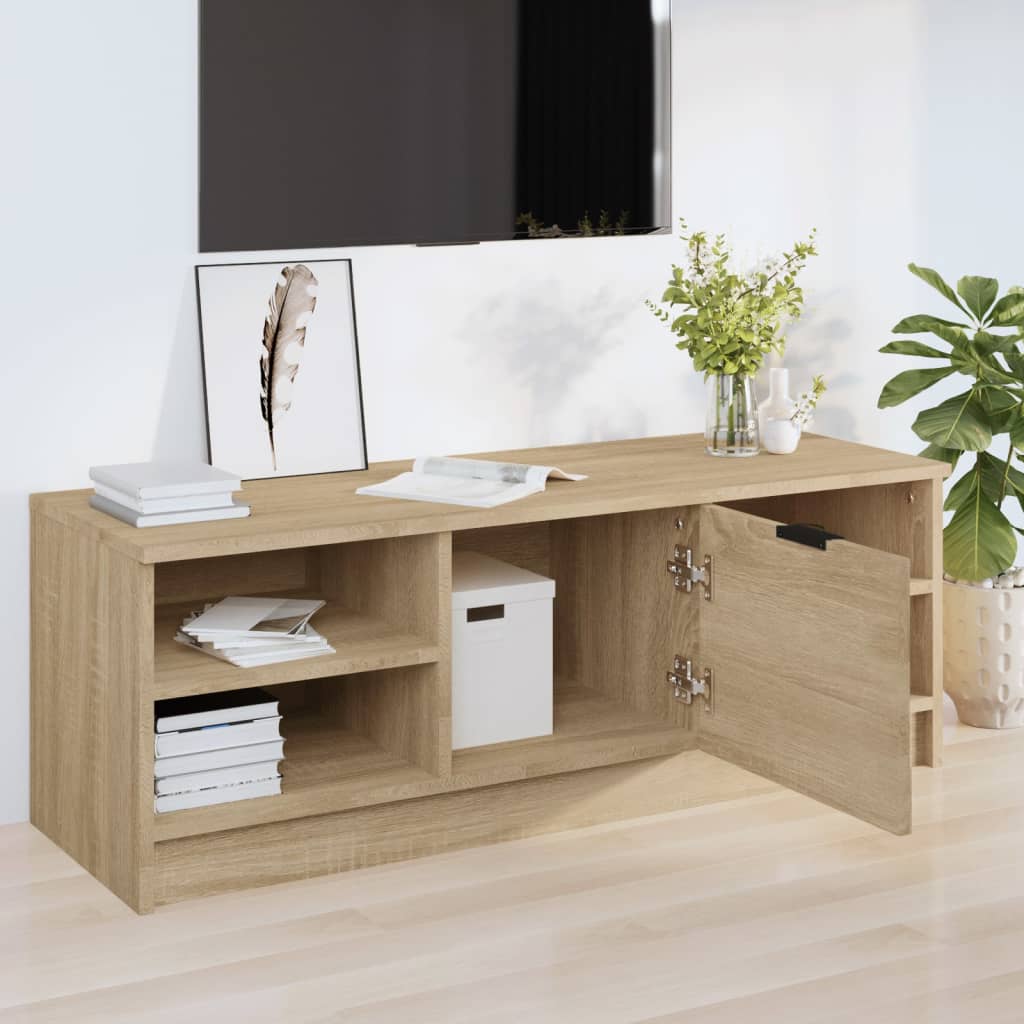 TV Stand in Sonoma Oak Finish 102 x 35.5 x 36.5 cm Particleboard