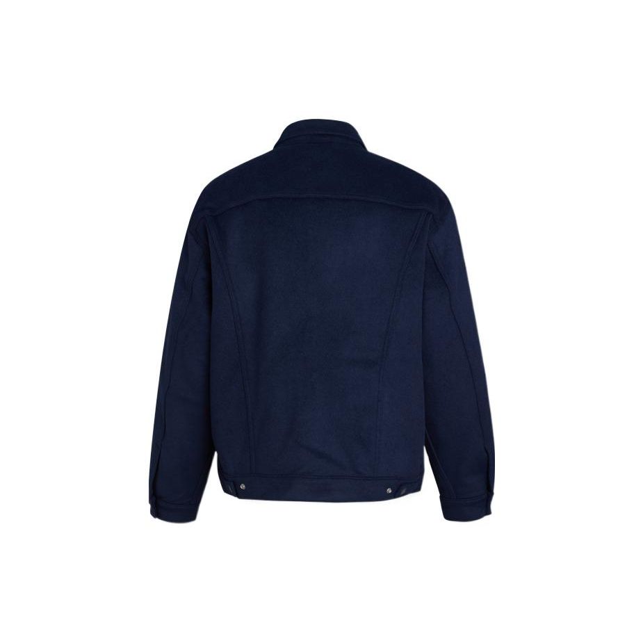 Levis Однотонная Однобортная Куртка из Денима Приталенного Кроя с Воротником и Нагрудным Карманом Мужские куртки Темно-синий A1972-0000