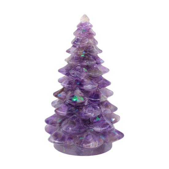 Faux Crystal Christmas Tree Figurine Mini Artificial Crystal Tree Tabletop Ornament for Winter Holiday Home Decor