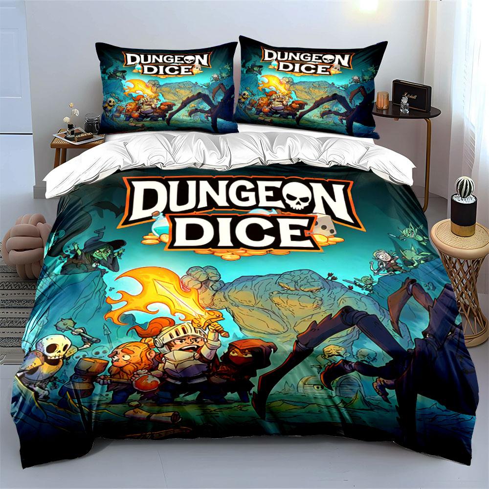 Dungeon Adventure Fantasy Art Bedding Duvet Cover Set Duvet Cover Pillowcases (1*Duvet Cover 2*Pillowcases, without duvet insert)