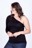 Women's Big Size Blouse One Sleeve T-Shirt