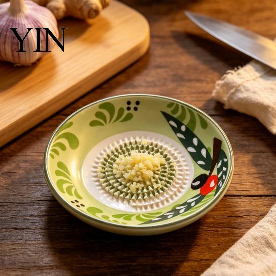 Керамическая терка для чеснока и имбиря, ручная терка-миска для кухни, нескользящая миска для измельчения чили и орехов, кухонная терка-измельчитель для пюре