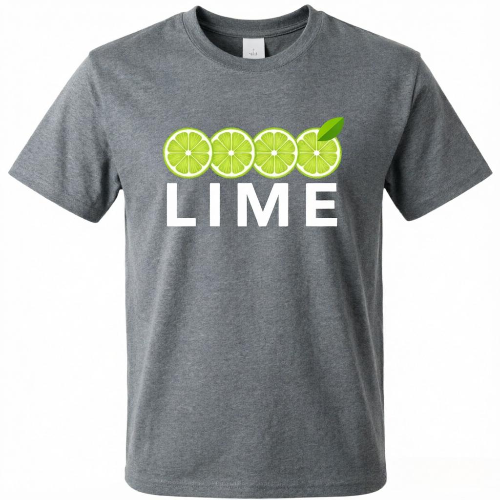 Lime Fresh Lime Slices Print TShirt Unisex Unisex Casual Cotton Tee Short Sleeve Citrus Fruit Graphic Unisex Tops