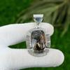 Radiant Natural Stick Agate Daughter Wedding Bezel Birthday Pendant 925 Silver