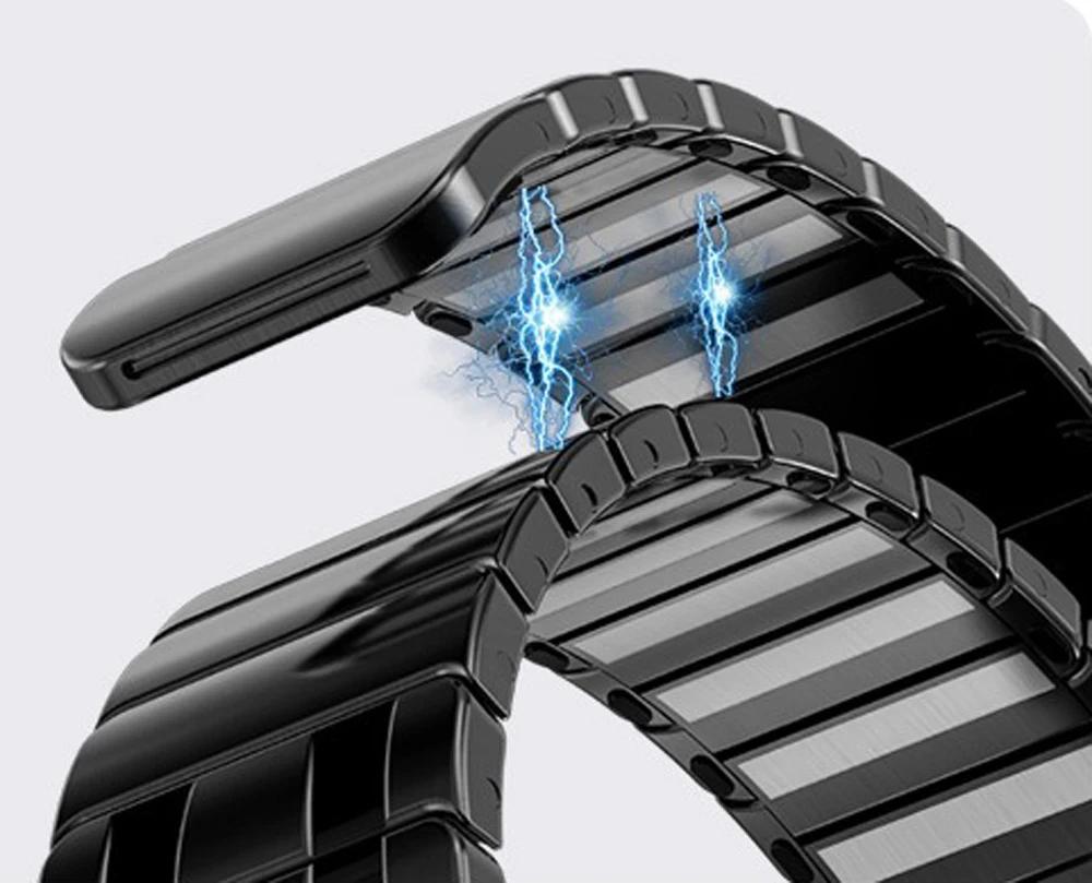 Магнитный ремешок из нержавеющей стали для Samsung Galaxy Watch Ultra 47 мм Мужской петлевой ремешок Роскошный браслет для SAMSUNG GALAXY ULTRA 47MM