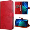 Protective Case - E.F.Connection - for iPhone Air - Shockproof Flap Synthetic Leather Embossed Red Butterfly