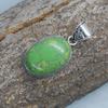 Oval Cab Green Spiny Oyster Turquoise 925 Sterling Silver Pendant Jewelry, Artisan Boho Style Turquoise Pendant