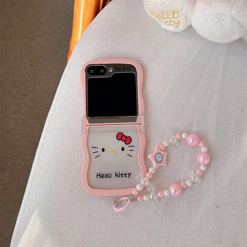 Мягкий складной чехол Hello Kitty с ремешком для Galaxy Z Flip 7-3