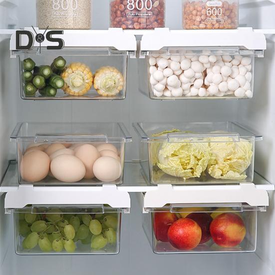 Pull-out Fridge Drawer Organizer Storage Box Large Capacity Easy Installation Transparent Refrigerator Storage Drawer Bin