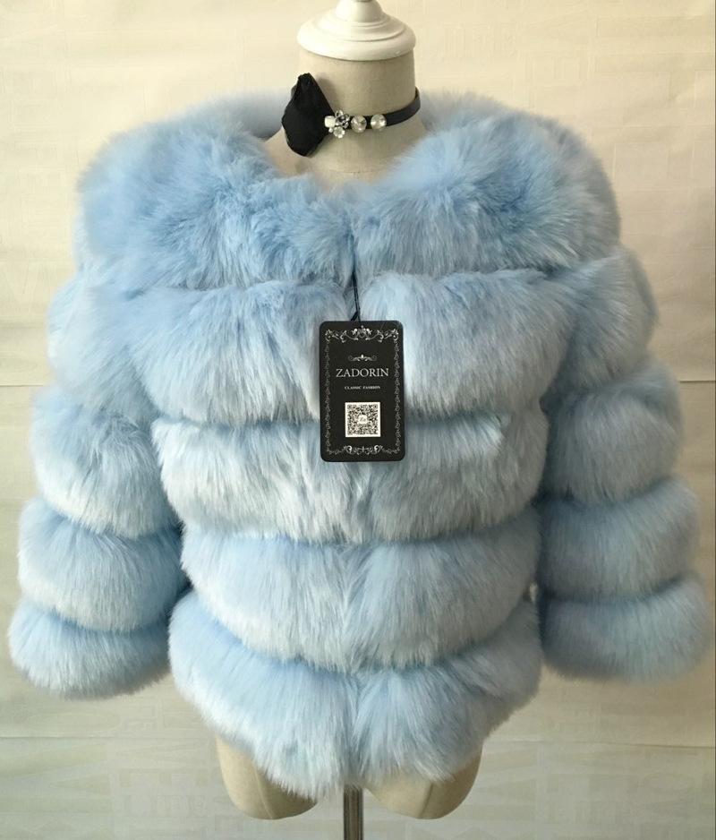 New fur jacket imitation fox hair short splicing long sleeve artificial fur thickened fur women