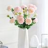 Artificial Flower Multi-use Bright-colored Faux Silk Flower Simulation Rose Display for Gifts