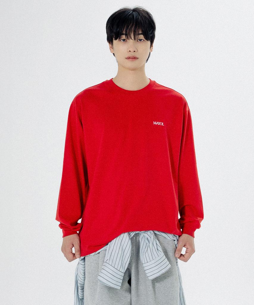 MAYOL Logo Basic Long Sleeve T-Shirt_Red