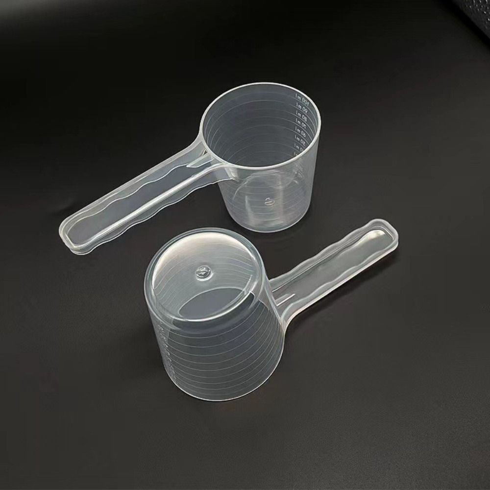 5PCS With Scale Pet Measuring Spoon Plastic Flat-bottomed Spoon  Baking Cooking Mixing