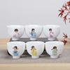 6 шт., синий и белый фарфоровый керамический чайный сервиз в китайском стиле, чашка с ручной росписью, чашки для кофе, вина, принадлежности для напитков
