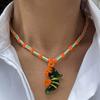 Tropical Island Seahorse Pendant Colorful Glass Beaded Necklace  Women and Girls