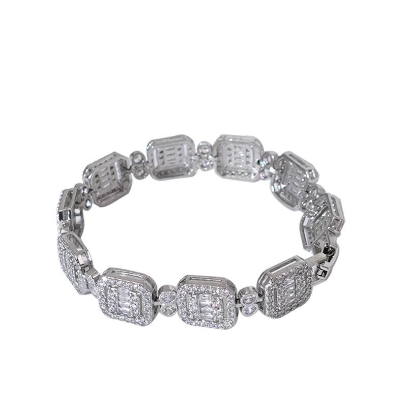 Квадратный полный бриллиантовый браслет Jiugongge унисекс на руку ювелирные изделия индивидуальные часы с пряжкой Cold Wind