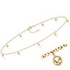 [Q8238] - Gold Plated Ankle Chain 'Billes' Gold - 25 Cm 3 Mm