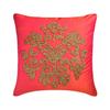 Custom Decorative Pink & Gold Throw Pillow Covers Silk Damask Beaded & Embroidered Throw Pillows For Sofa Abstract - Damask Silk Pink