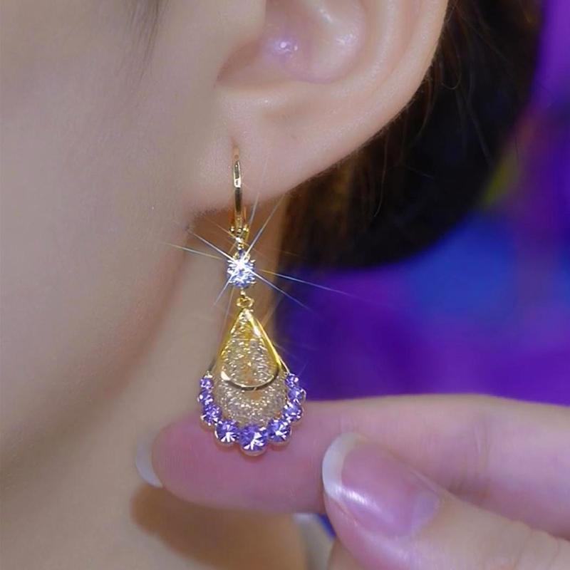 Новая Мода Уникальный Кристальный Сетчатый Кулон Золотого Цвета Серьги для Женщин Элегантный Изысканный Темперамент Дамские Свадебные Украшения для Вечеринки