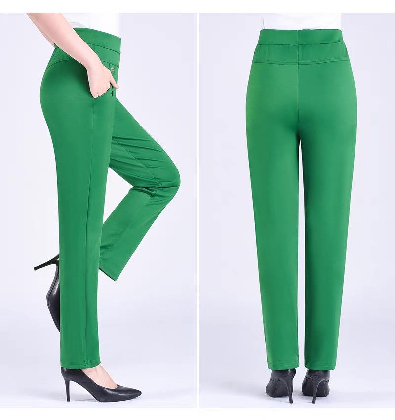 Льняные женские летние брюки с эластичной талией — повседневный стиль для мам среднего и пожилого возраста