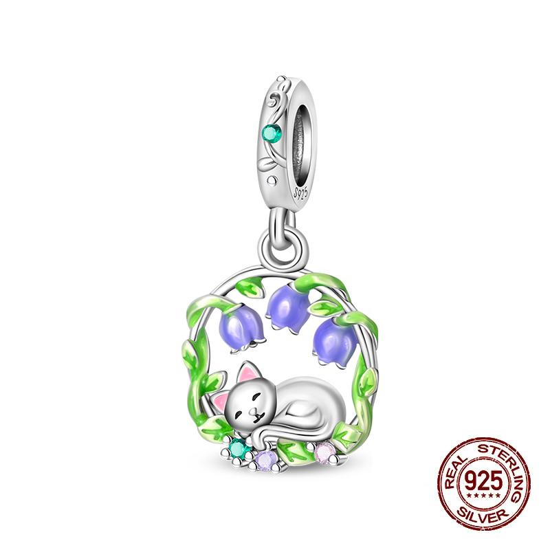 Charms Copper Moon Luminous Magical Cat Charms Beads Fit Original Bracelets Fashion Diy Jewelry Birthday Gifts