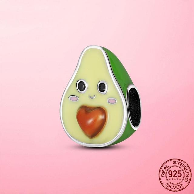 925 Sterling Silver Green Series Flower Tree Apple Pendant Diy Fine Beads Fit Original Fashion Charms Bracelet Women Jewelry