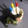 Dinosaur Pen Holder Resin Desk Ornament Cute Dino Toothbrush And Toothpaste Holder Makeup Brushes Organizer Fun Dinosaur Decoration