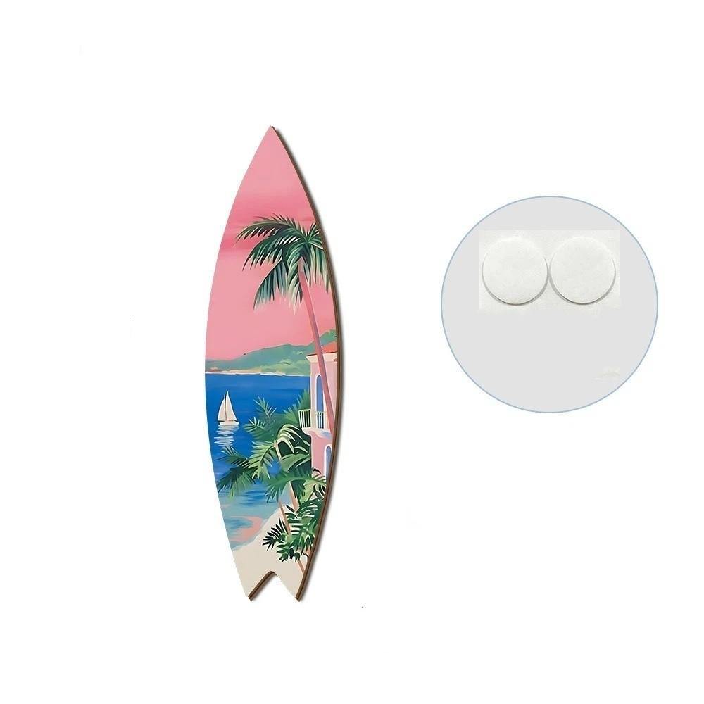 Retro Beach Surfboard Decor Colorful Wooden Surfboard Sign Funny Surfboard Ornaments Summer Home