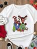 (Asian Size) Tee Merry Christmas New Year Holiday Top Festival Casual Lovely Trend Cute 90sWomen Print Lady Short Sleeve Fashion Graphic T-shirts