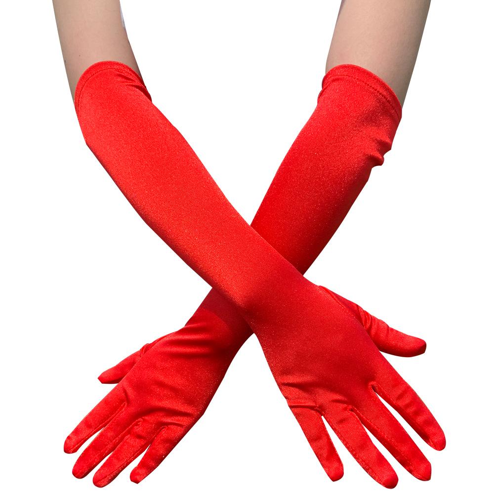 Винтажные нейлоновые атласные перчатки для выпускного - Женские длинные перчатки с защитой от солнца