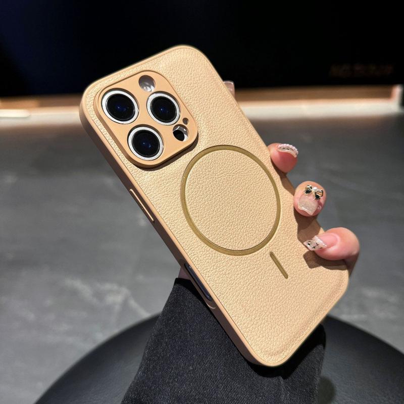 Магнитный противоударный чехол из ПУ кожи для Apple 16 Pro Max/iPhone 17 Pro